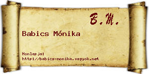 Babics Mónika névjegykártya