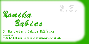 monika babics business card